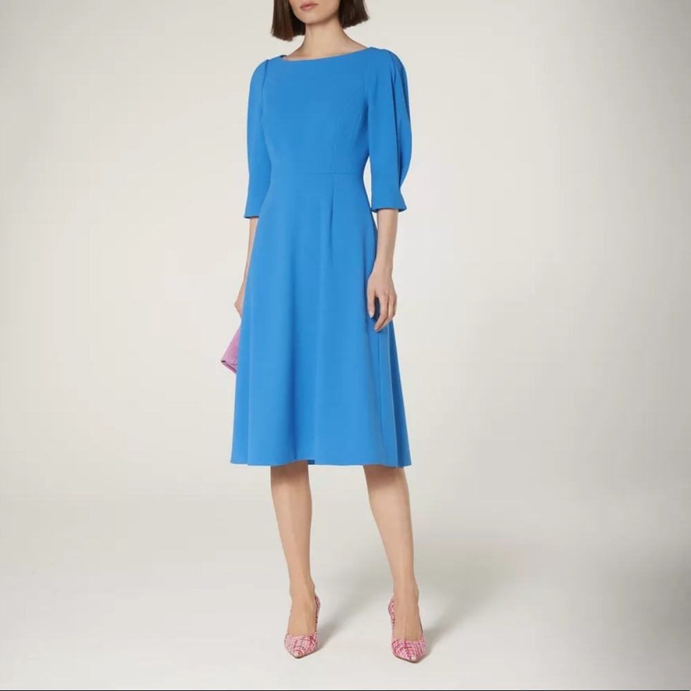 L.K. Bennett Dr Lemoni Blue Midi Dress US 4 VGUC